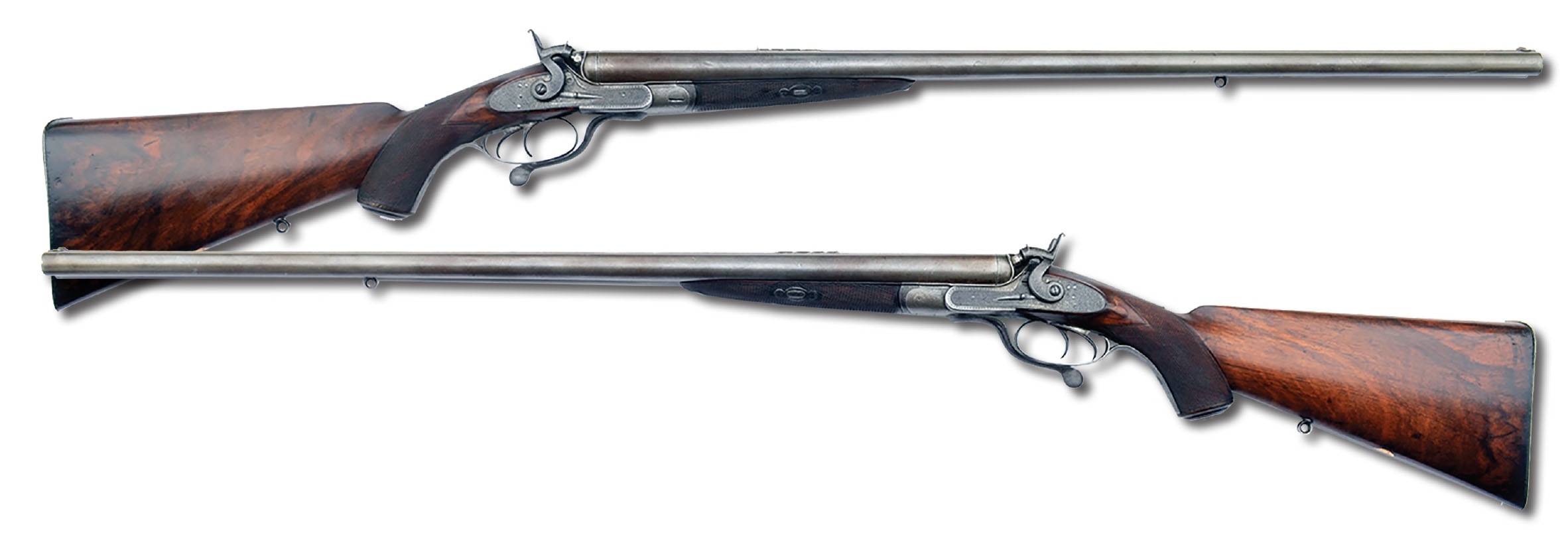 The Braddell has elegant lines. Its profile, especially the buttstock and pistol grip, are typical of fine Scottish makers like Alexander Henry or Daniel Fraser.